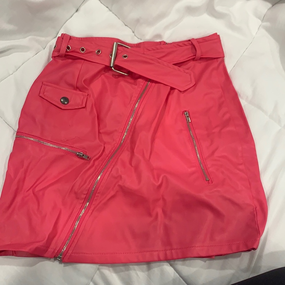 Faux leather skirt